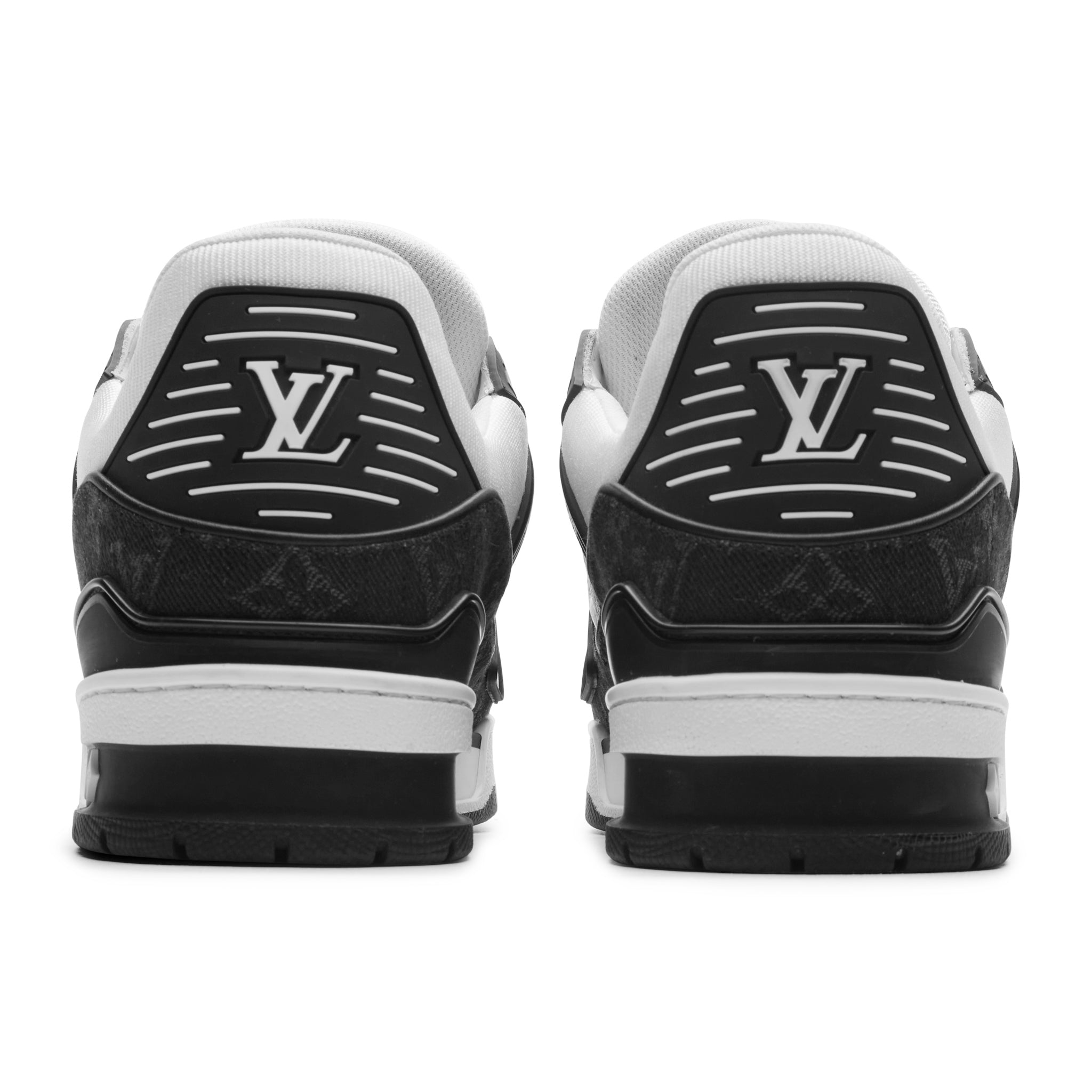 Back view of Pre Owned - Louis Vuitton LV Monogram Black Denim Sneaker NVPROD3150035V